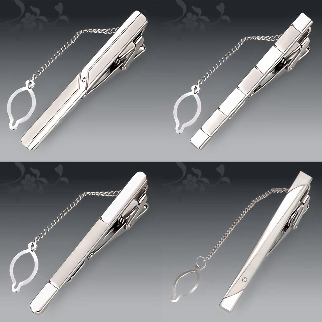 Fermacravatta Uomo 3 Pezzi - Acciaio Inox, Color Argento/Oro/Nero | Accessorio Elegante Per Business E Occasioni - Foto 10