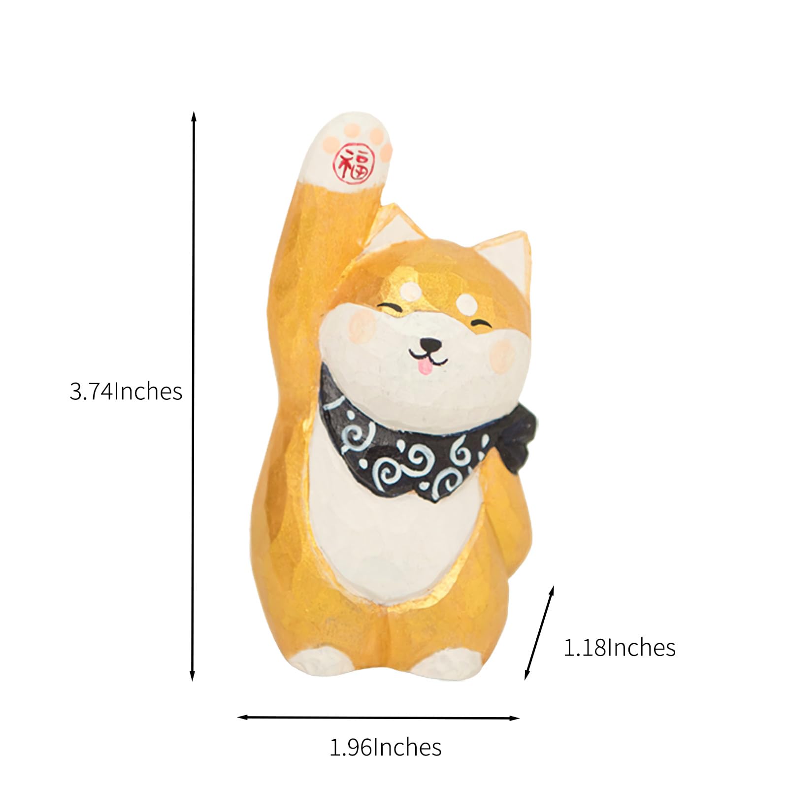 Amazon.co.jp: TALKLEK 手彫り 木製 笑顔 柴犬 置物 像 ハンドメイド 