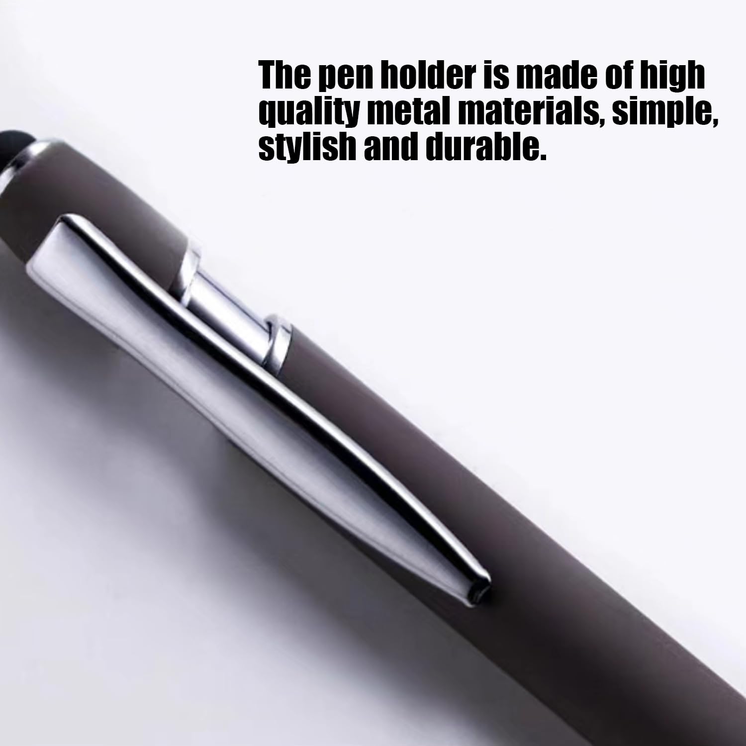 6 Stück Kugelschreiber-Set – Schwarze Tinte 1,0 Mm, Einziehbar, Soft-Touch-Aluminium, Mit Stylus-Spitze Für Schule, Büro, Zuhause