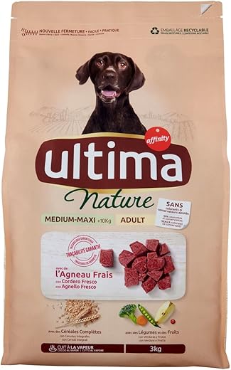 Ultima Nature – Pienso para perros adultos Ultima Nature Medium / Maxi cordero 3 kg.