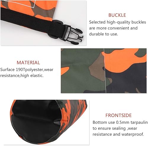 Miniatura 4 de Bolsa seca impermeable de 2L5L10L15L20L30L, saco enrollable que mantiene el equipo seco para kayak, rafting, navegación, natación, campamento,