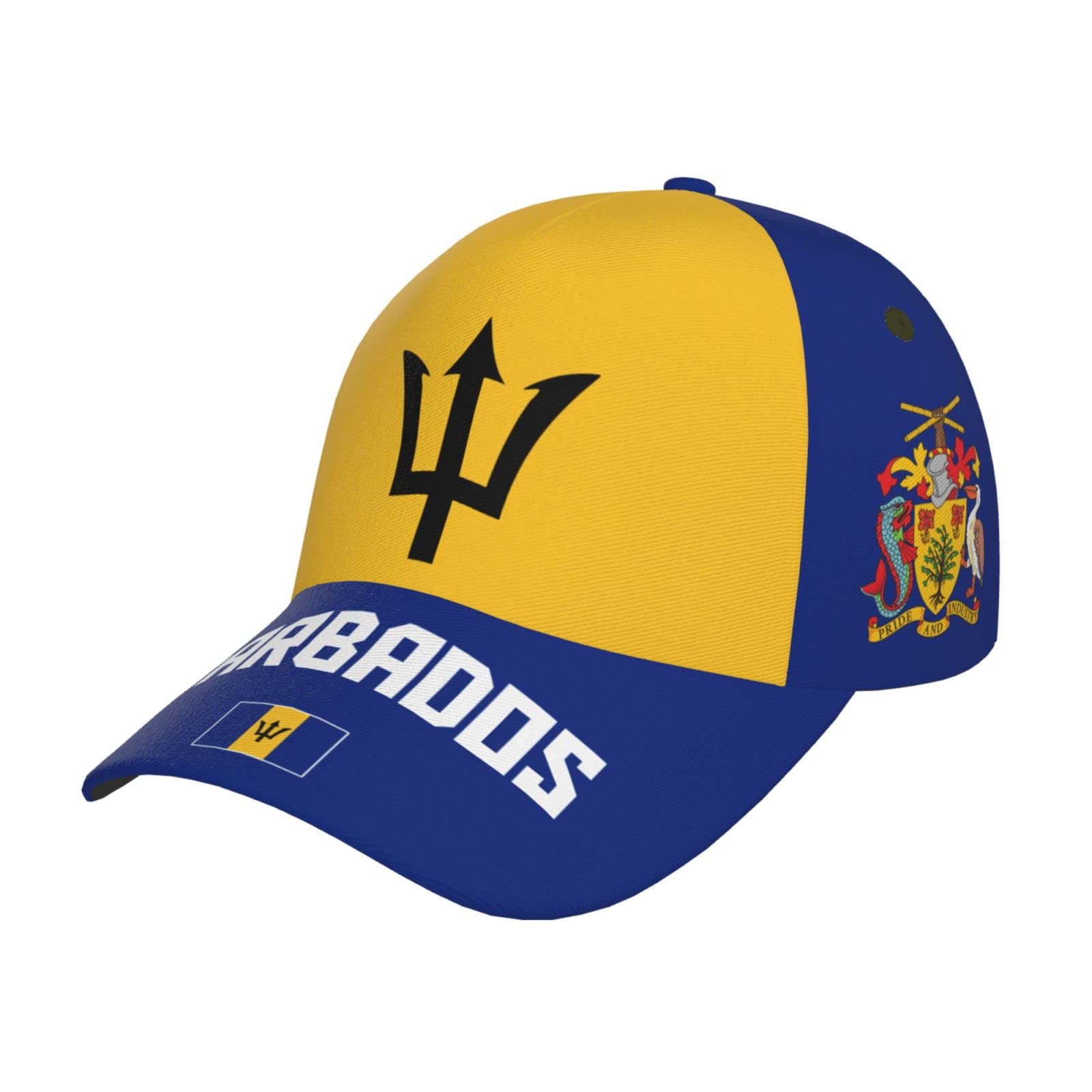WanwEN Barbados Flag Barbadian Baseball Cap Patriotic Hat for Soccer Fans Men Black, 7-7 1/4