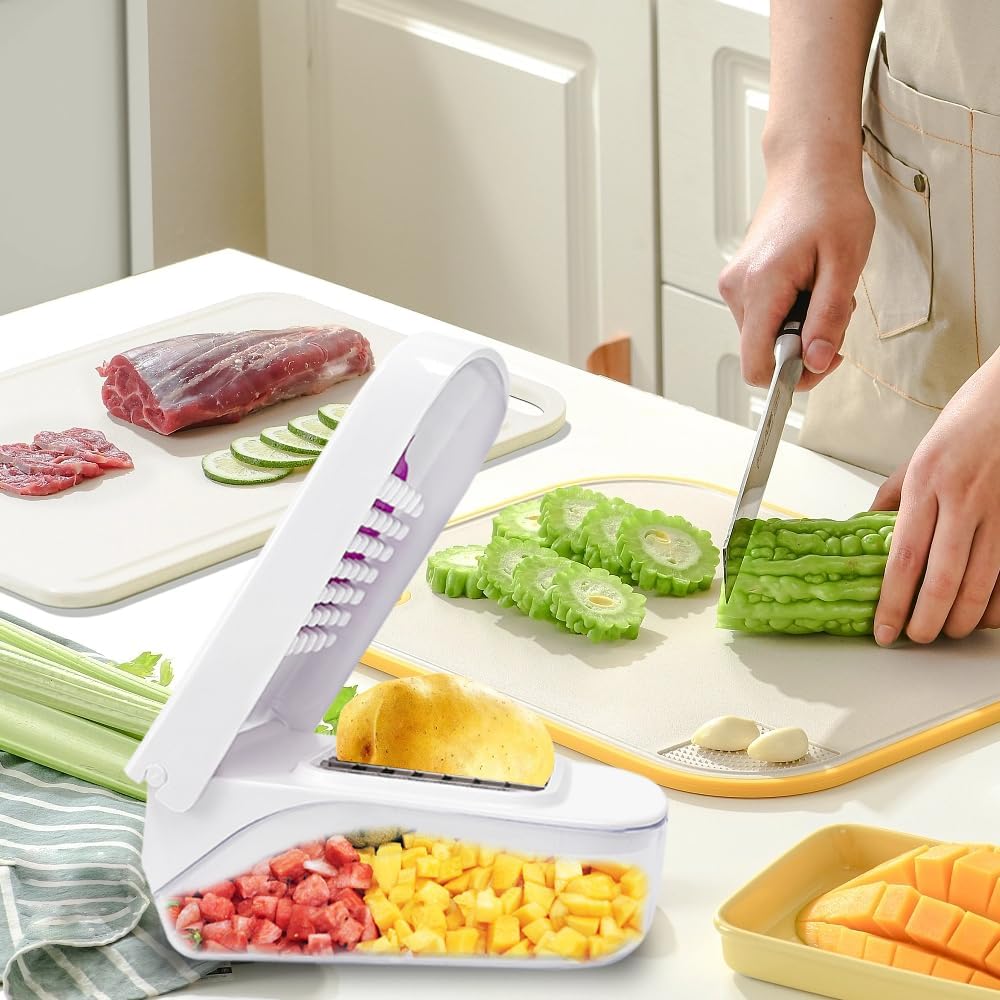 Vegetable Chopper with Container | Mandoline Slicer for Kitchen | Onion Slicer and Dicer Chopper | CrazyHome Kitchen Gadgets