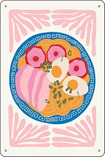 Ramen Bowl Illustration Sign Metal Sign Vintage Sign 12 X 8 Inch