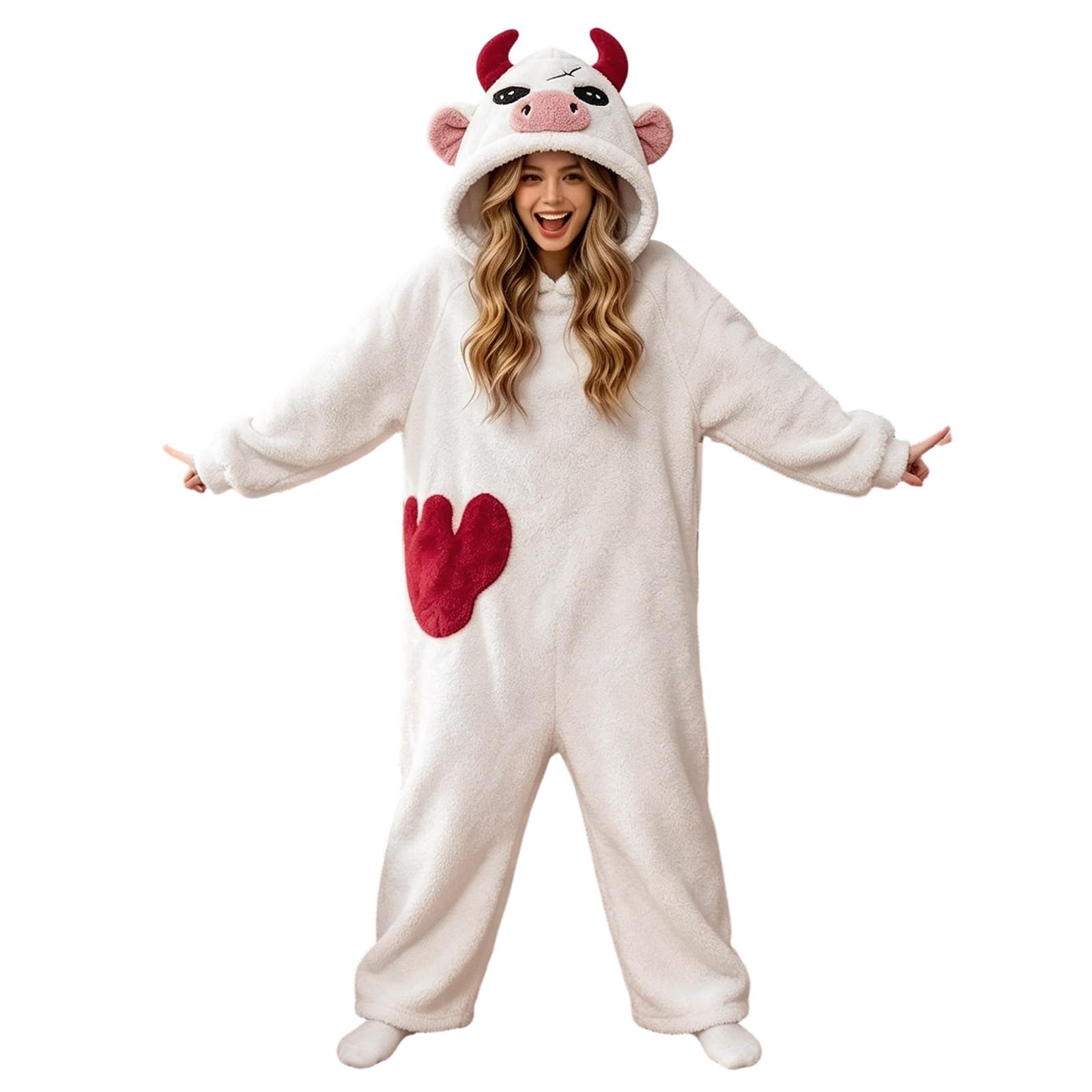 Pijama Onesie Cosplay Divertido de Forro Polar Invierno Jumpsuit Mono de Una Pieza con Capucha y Cremallera Hombre Mujer Adulto de Cosplay Ropa de Dormir Invierno Para Halloween, Carnaval y Fiestas