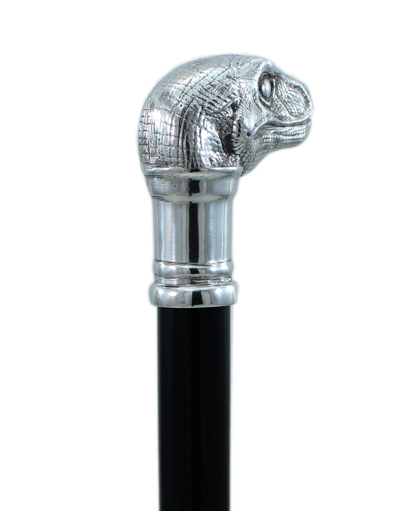 Bastón de paseo con mango Raptor de madera y peltre plateado para hombre y mujer elegante ortopédico