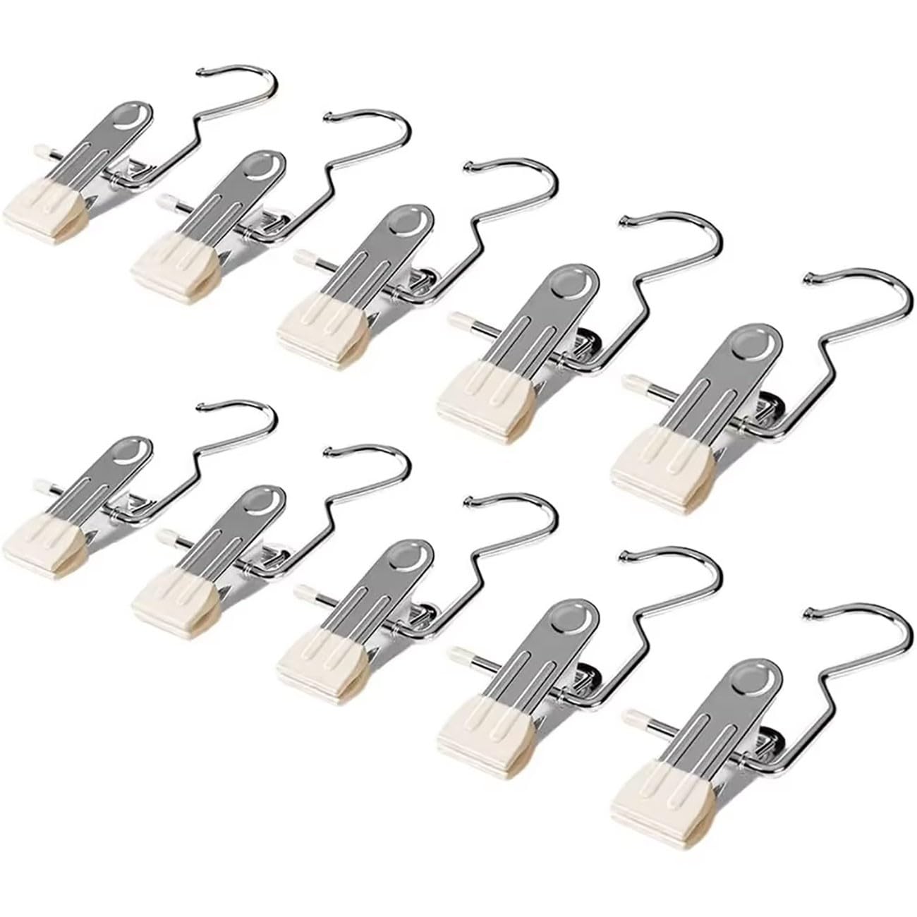 20 mollette portatili in acciaio inox – Mollette multiuso antiscivolo antivento per asciugatura lavanderia, armadio, pantaloni, ganci – durevoli e resistenti alla ruggine