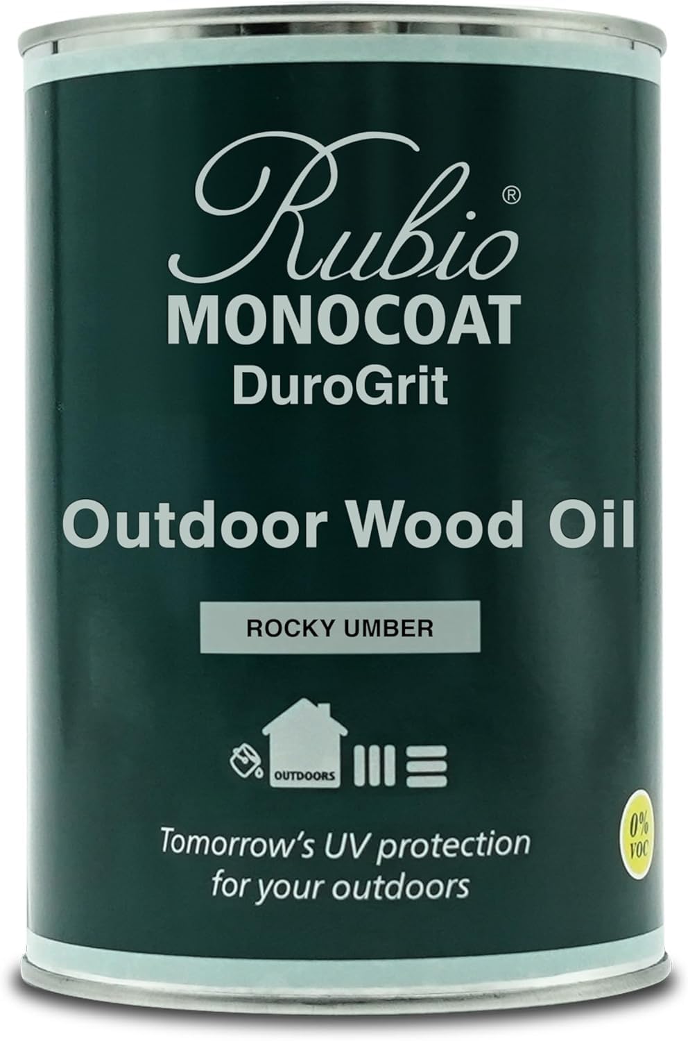 Saturateur bois d'extérieur Rubio Monocoat DuroGrit, Teinture & Scellant - Ocre Rocheux | 1 couche, protection UV pour terrasses, clôtures & meubles | 0,5L