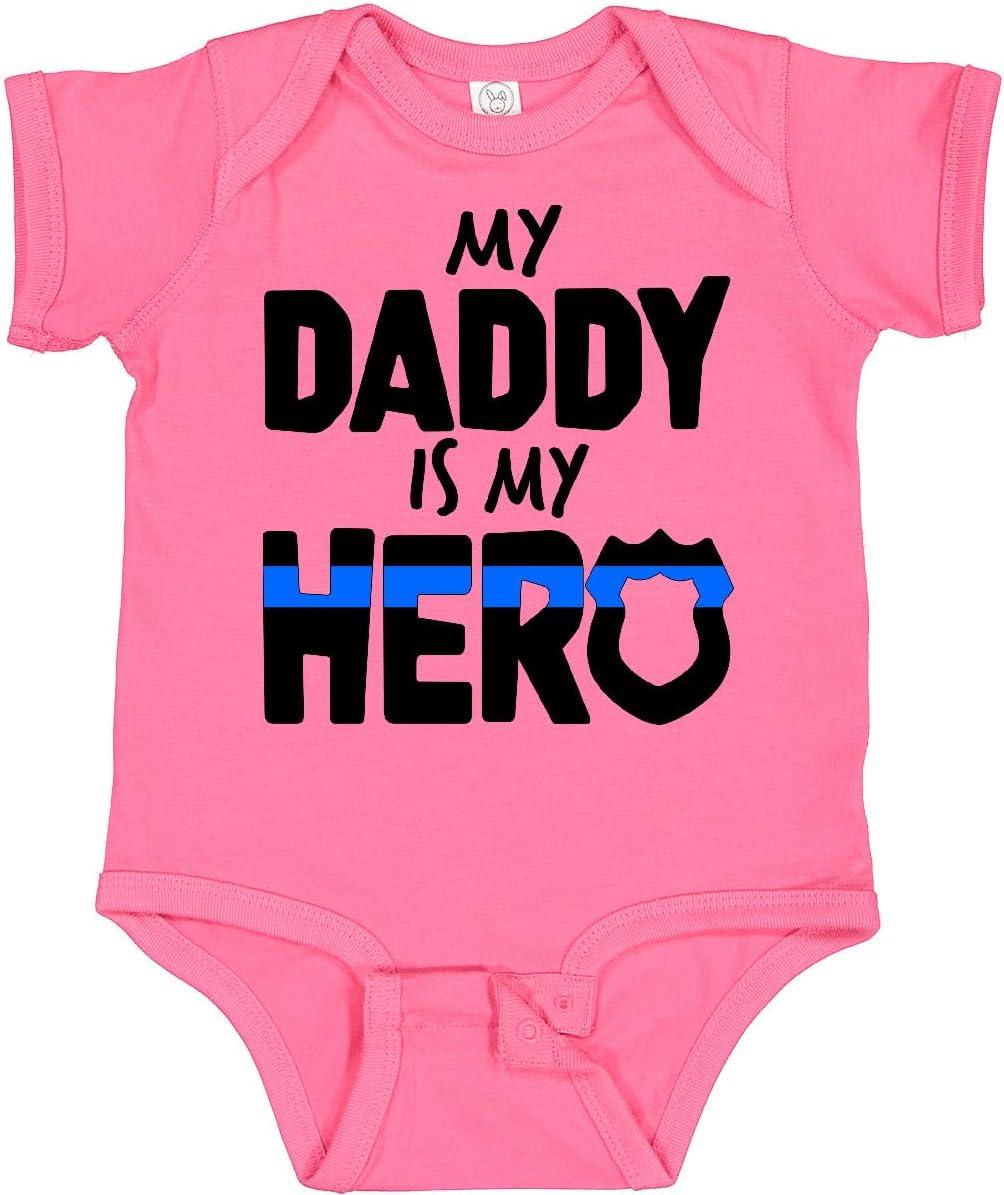 inktastic My Daddy Is My Hero Police Officer Family Baby Bodysuit