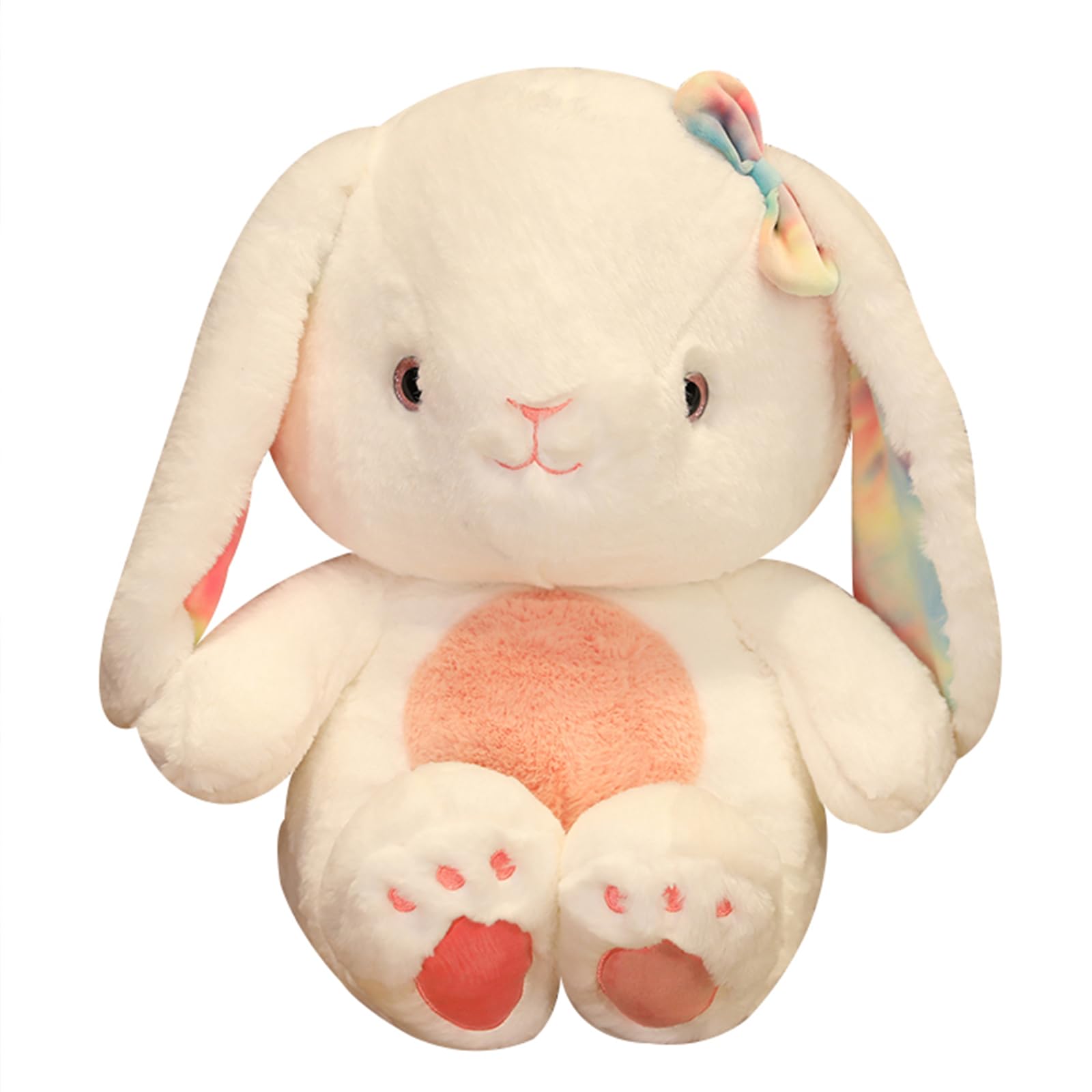 Irunfast Easter Bunny Plush Toy, 30CM White Rabbit Stuffed Animal Toys with Floppy Bunnys Ears Cute Easter Bunnys Teddy Toys Soft Bunny Plushie Toy Festive Decoration for Kids