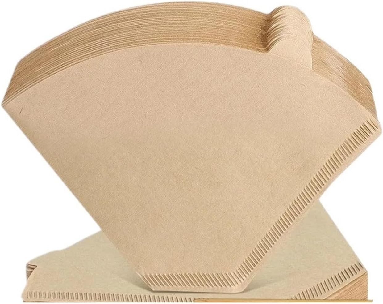 Coffee Filters Cone 100 Pcs Size 1/2 Natural Unbleached Brown Paper Disposable Pour Over Maker Basket Dripper(100Pcs 1-4Cups)