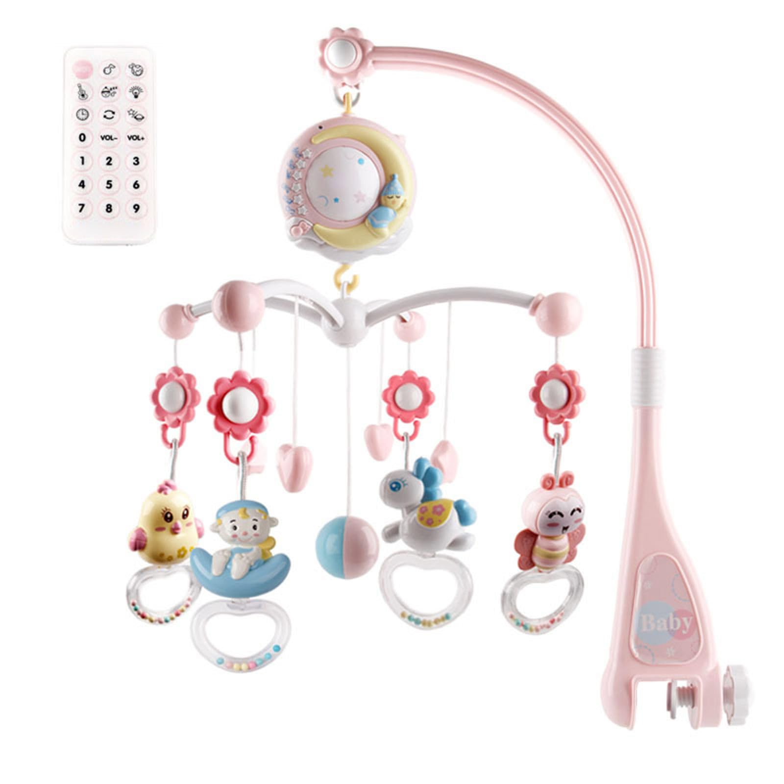 Sonagli rotanti sospesi e carillon telecomandato Giocattolo per dormire per bambini Culla musicale per bambini Mobile con funzione temporizzazione Giocattolo per