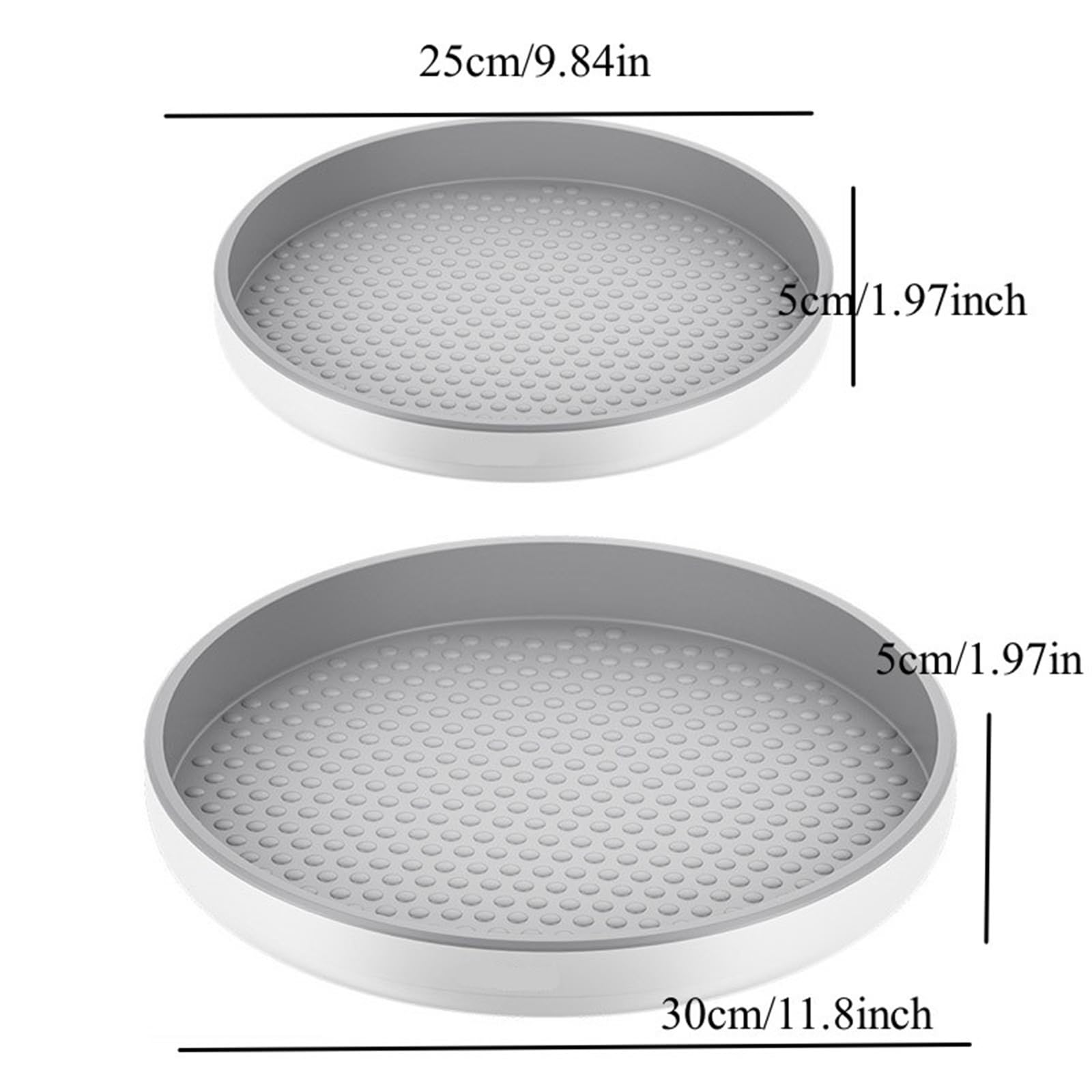 2 estantes giratorios for especias, organizador de armario despensa, soporte antideslizante for condimentos, bandeja almacenamiento cocina para Nevera, Cocina(25cm)