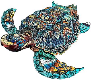 Blumuze Wooden Jigsaw Puzzles, Sea Turtle Wooden Puzzles for Adults, Unique Shaped Animal Wood Puzzles, Wooden Animal Puzzles for Adults Kids with Wood Gift Box, 38 * 33cm, 301pcs-L