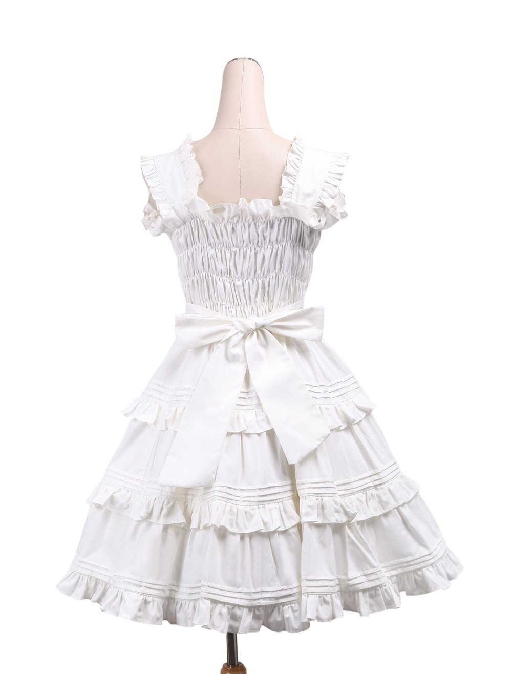 Antaina White Cotton Ruffle Bows Lace Retro Sweet Victorian Lolita Cosplay Dress product thumbnail 4