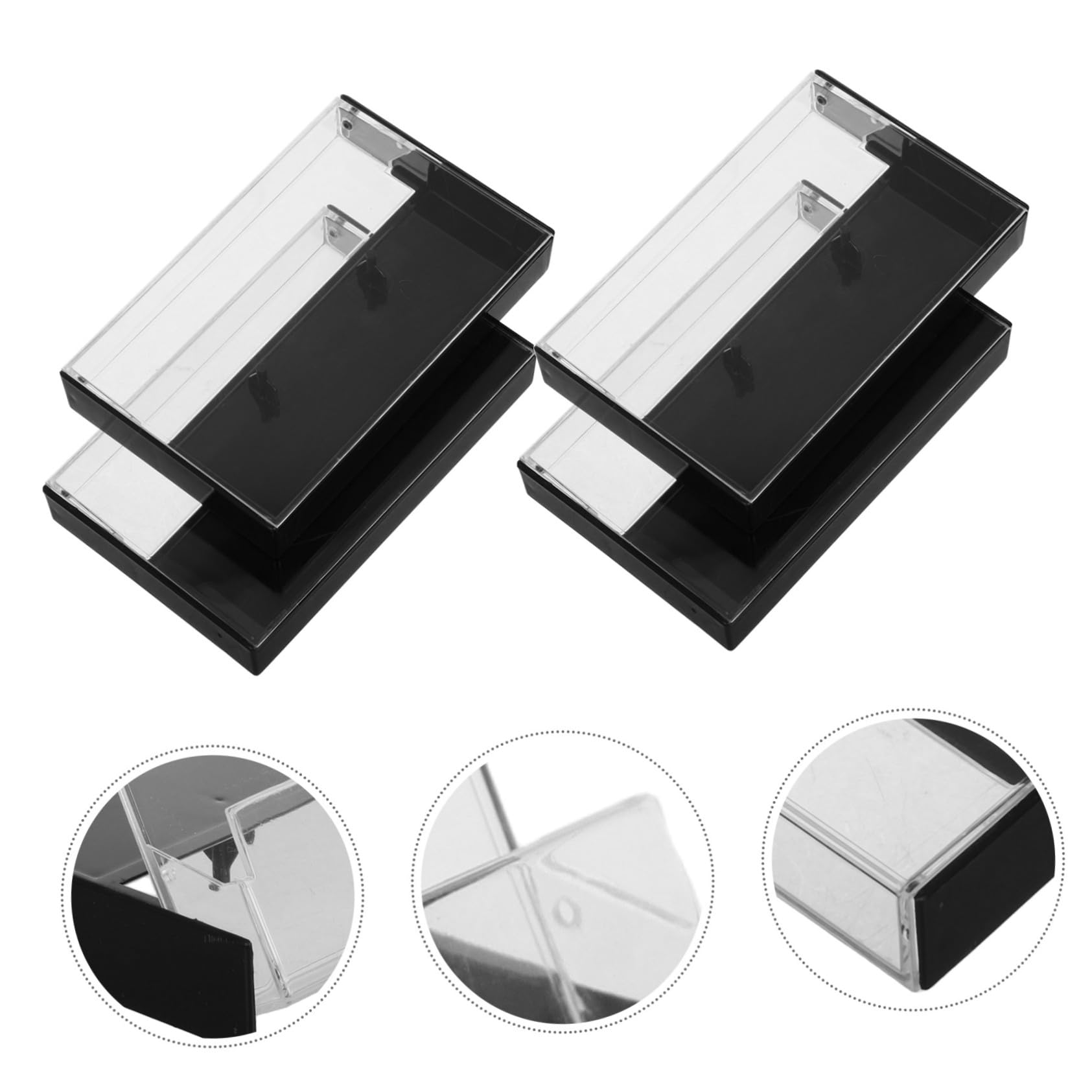 Boîte de Rangement en Plastique Noir 10pcs Multifonctionnelle Sensation Confortable Design Rétro Élégant pour Organiser Vos Enregistrements pour Cassettes Audio