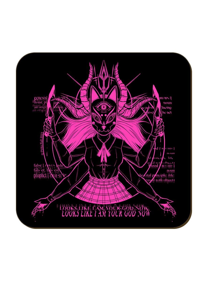 Pinku Kult Black Prophet Coaster 9.2X9.2cm
