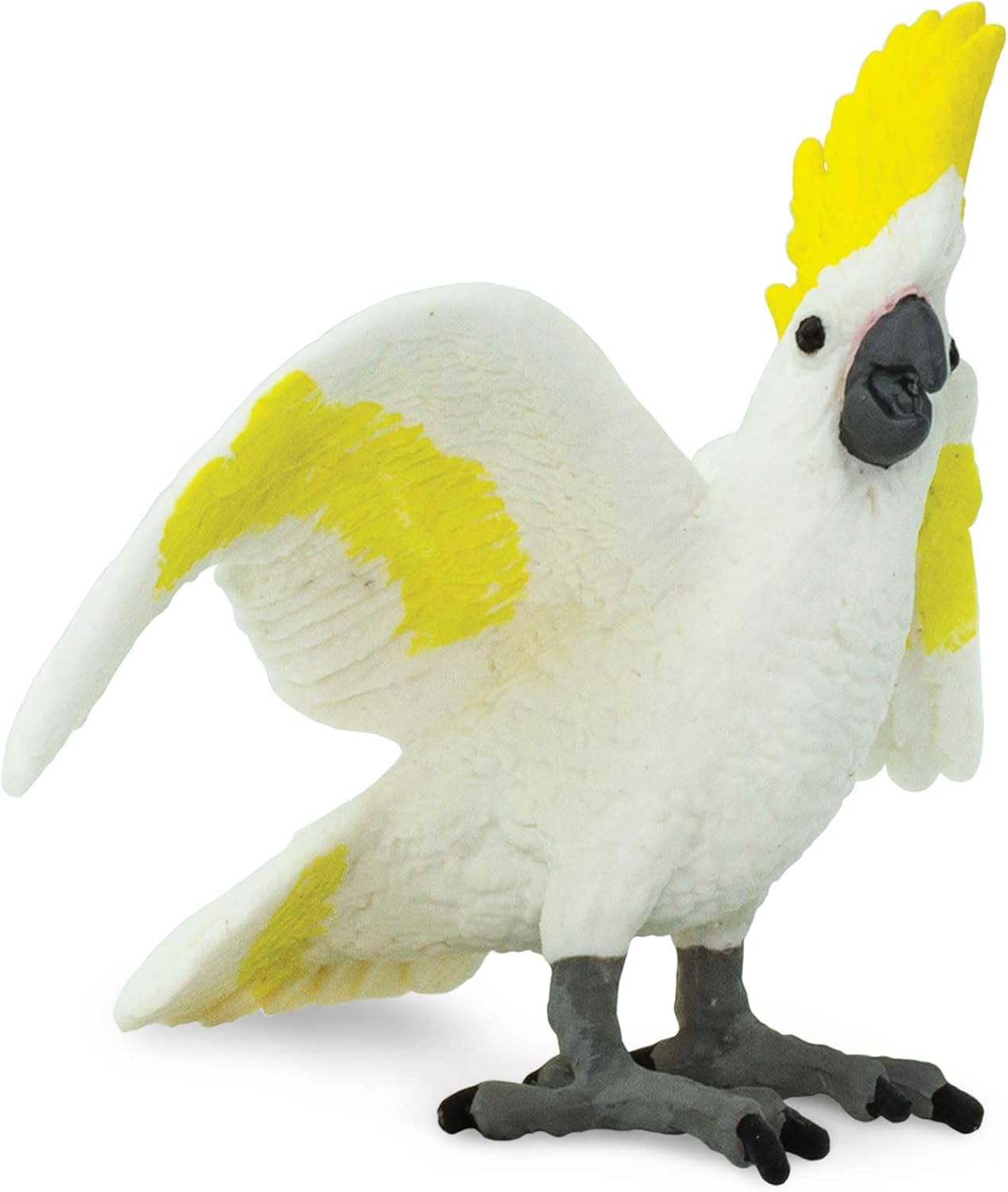 Hand-Painted White and Yellow Cockatoo Figurine