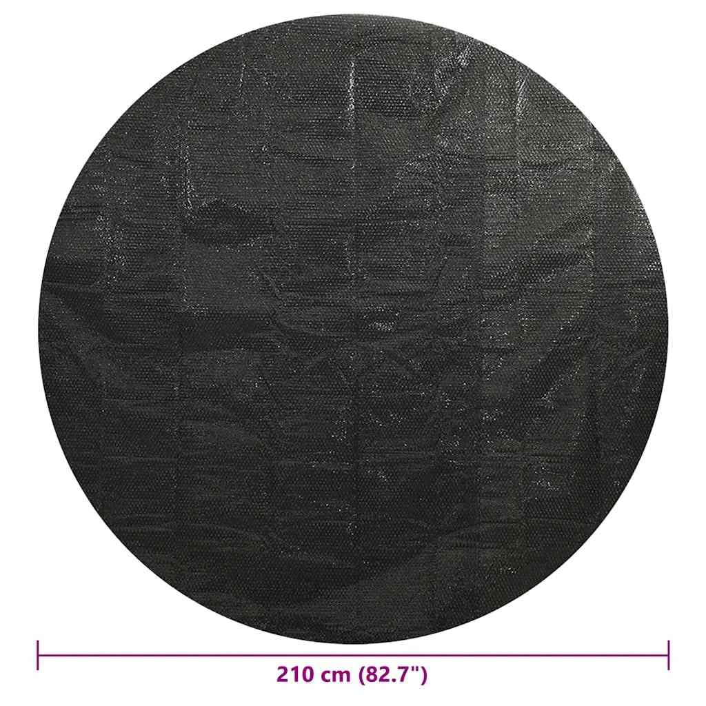 Cubierta solar de piscina negra de 210 cm de polietileno con cámaras de aire de 110 micras para calefacción y aislamiento de piscinas, cubierta para verano e invierno, impermeable y