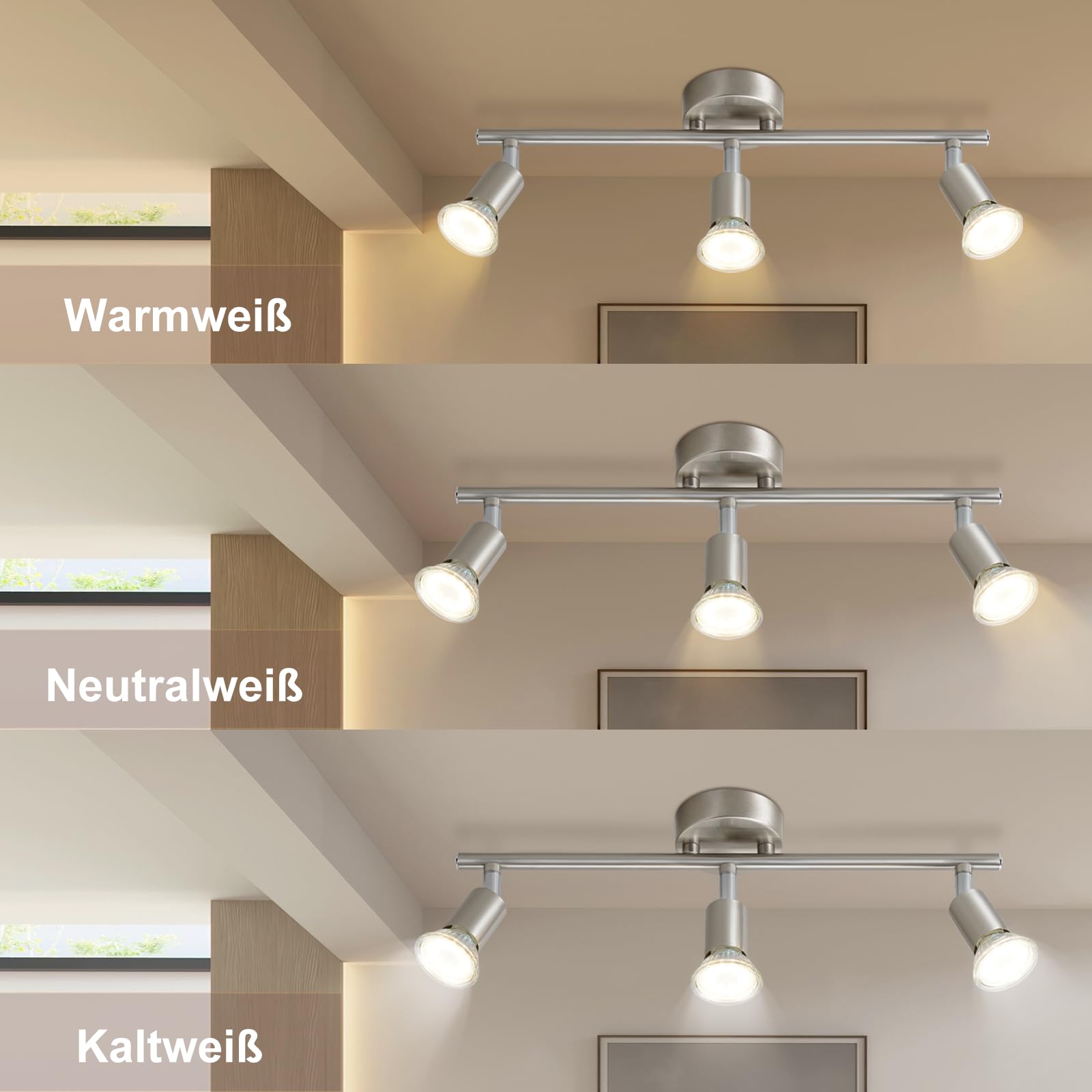 Lampa sufitowa LED 3-płomieniowe reflektory sufitowe GU10 Obrotowa 330°Przemysłowa lampa sypialnia Jadalnia bez żarówek
