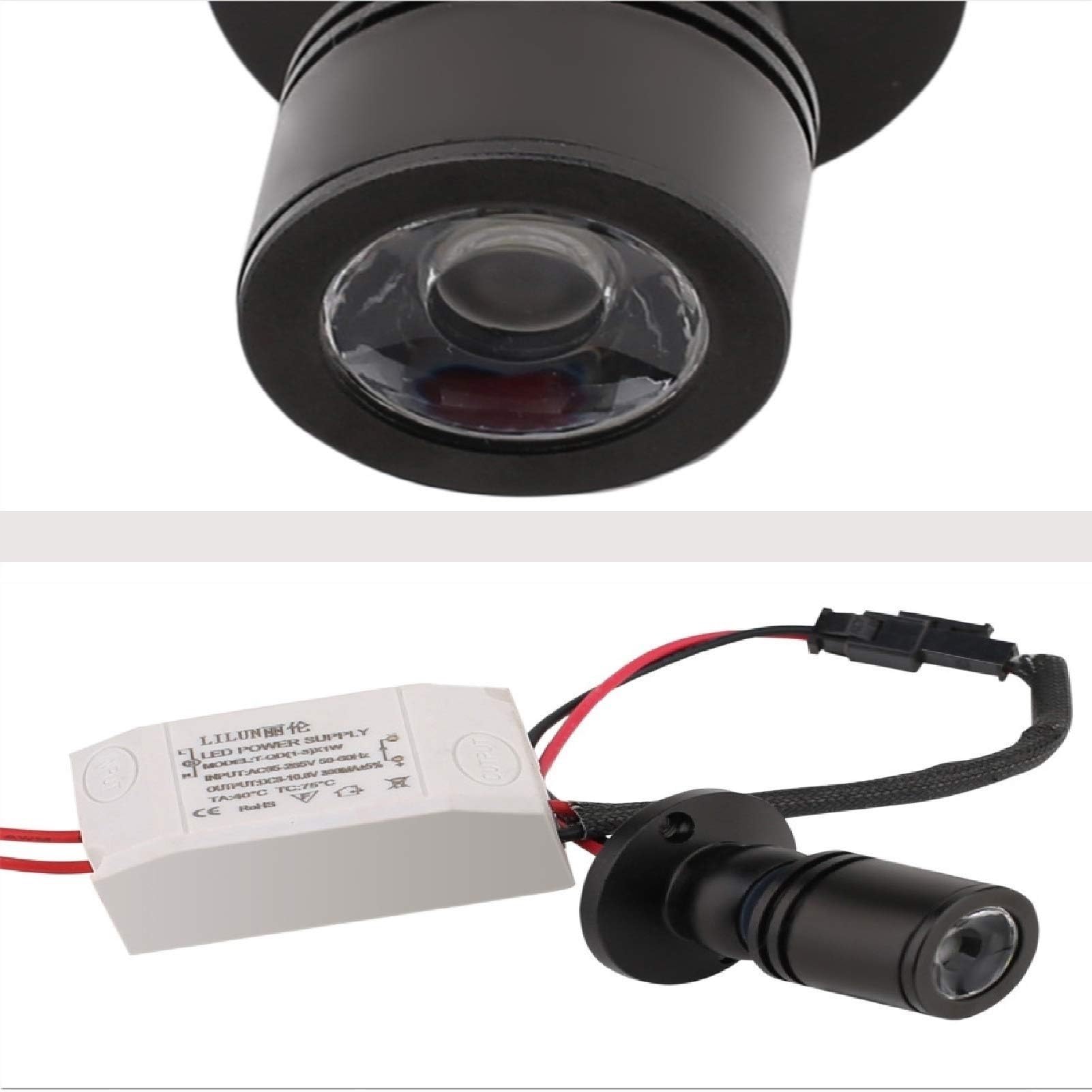 6PCS Mini Foco Pequeño De 1W - Focos LED Para Mostrador, Lámpara Inferior Para Gabinete De Joyería Redonda De Montaje En Superficie, Foco De Escaparate(White,Silver-1w(220v))