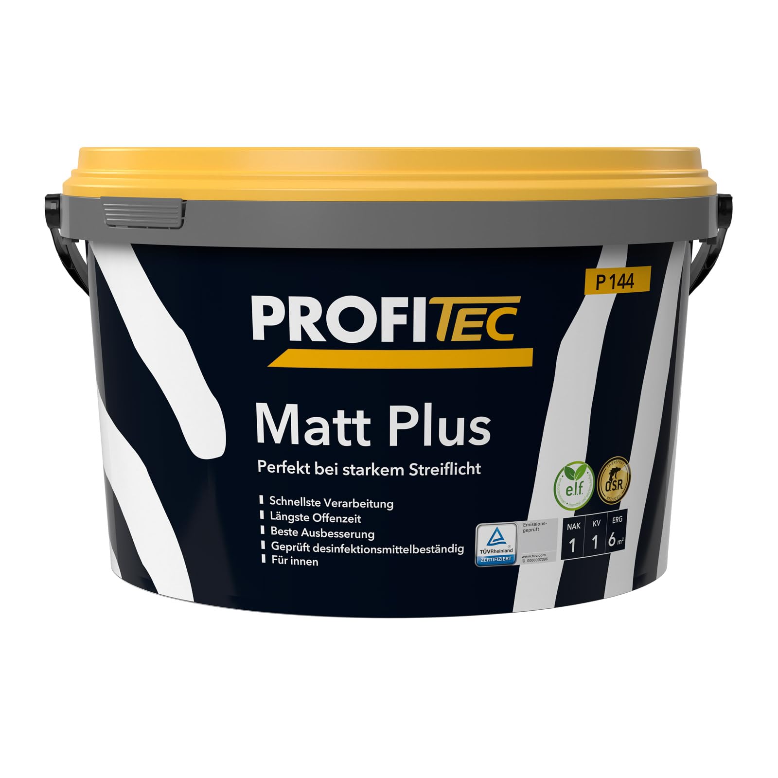 ProfiTec P144 Mattplus Profi Wandfarbe Innenfarbe matt 5 Liter, weiß
