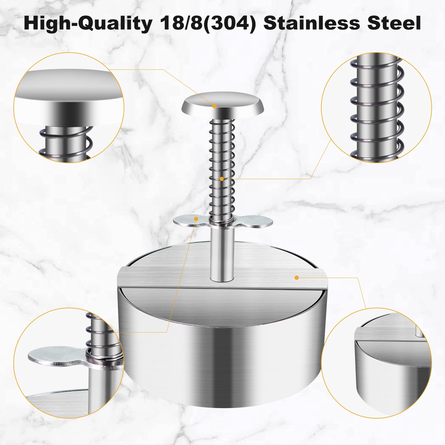 Stainless Steel Burger Press, Adjustable Hamburger Patty Maker, Meat Patty Making Mold, Burger Shaper for BBQ Barbecue, Homemade Burger, Burger Ring Mold, Beef Patty Smasher, Sausage Patty Press