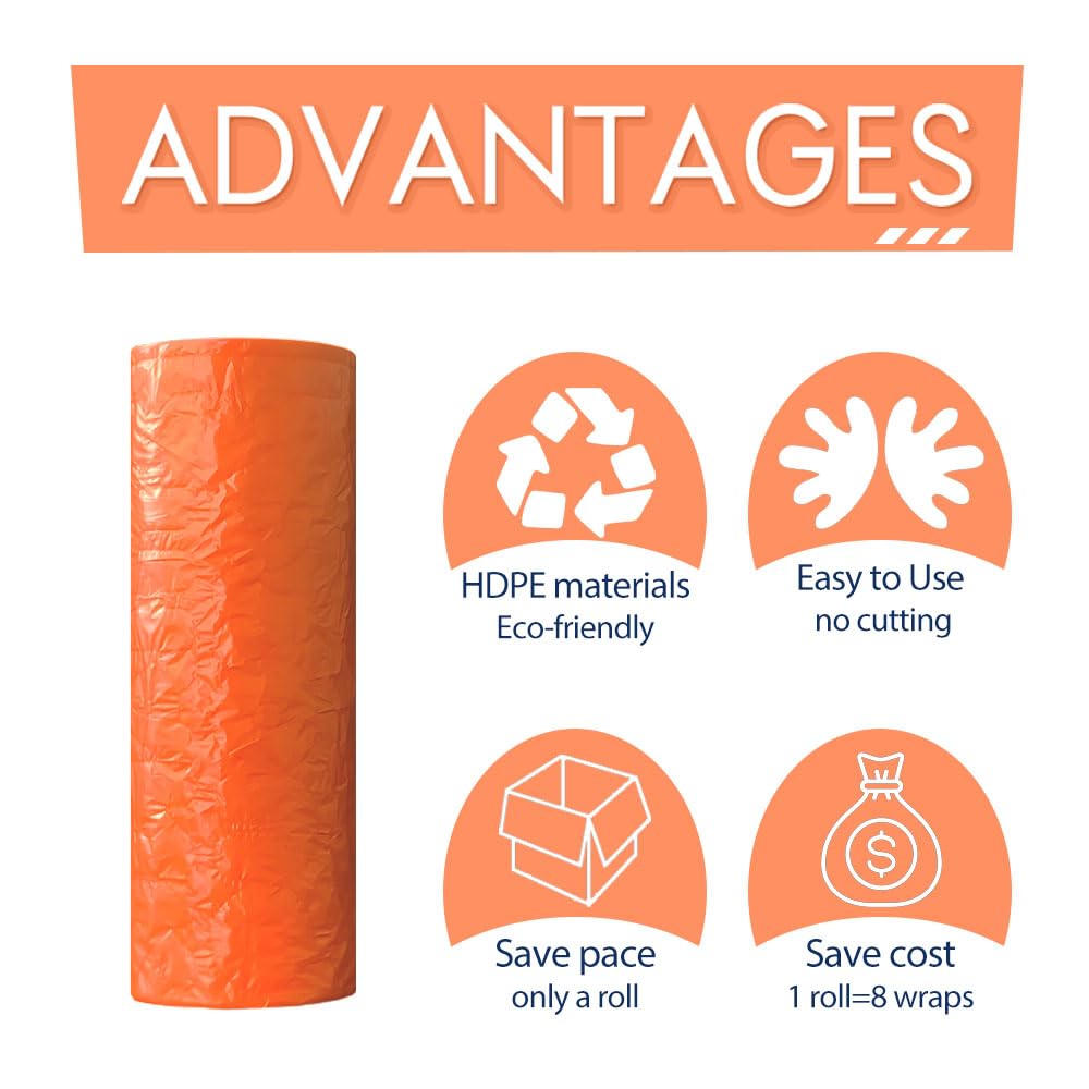 Large Bubble Wrap for Packing,SKYCENX Bubble Wrap Large Size Bubbles,S402 Orange Color Air Cushion Films | 920ft x 16