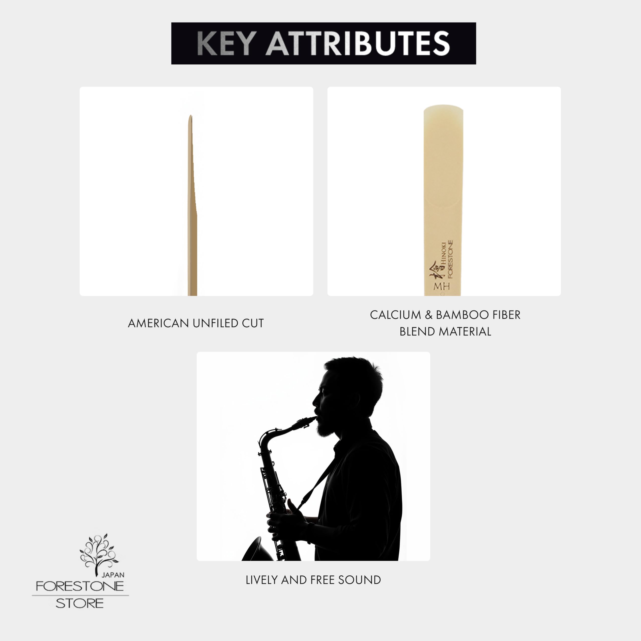 Forestone Hinoki Tenor Saxophone Blatt Jazz - Japan - Bambus (MH)