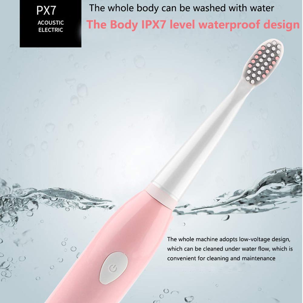 2PCS Adult Waterproof Ultrasonic Automatic 5 Mode Powerful Ultrasonic Electric Toothbrush USB Rechargeable Tooth Brush with 4 Replacement Brush Heads?holiday gift for Christmas, etc.