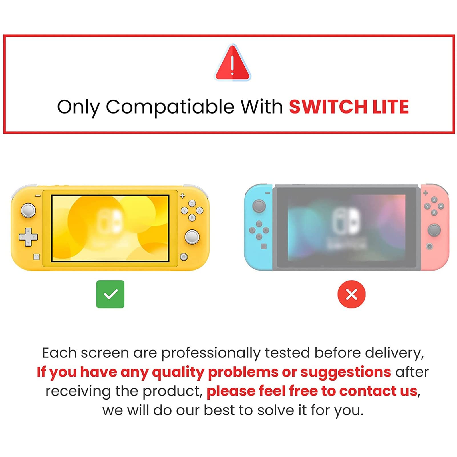 Schermo di Ricambio per Switch Lite, Tagli precisi e interfacce Chipset Professionale Adatto all'installazione e Facile da installare.(Blu)