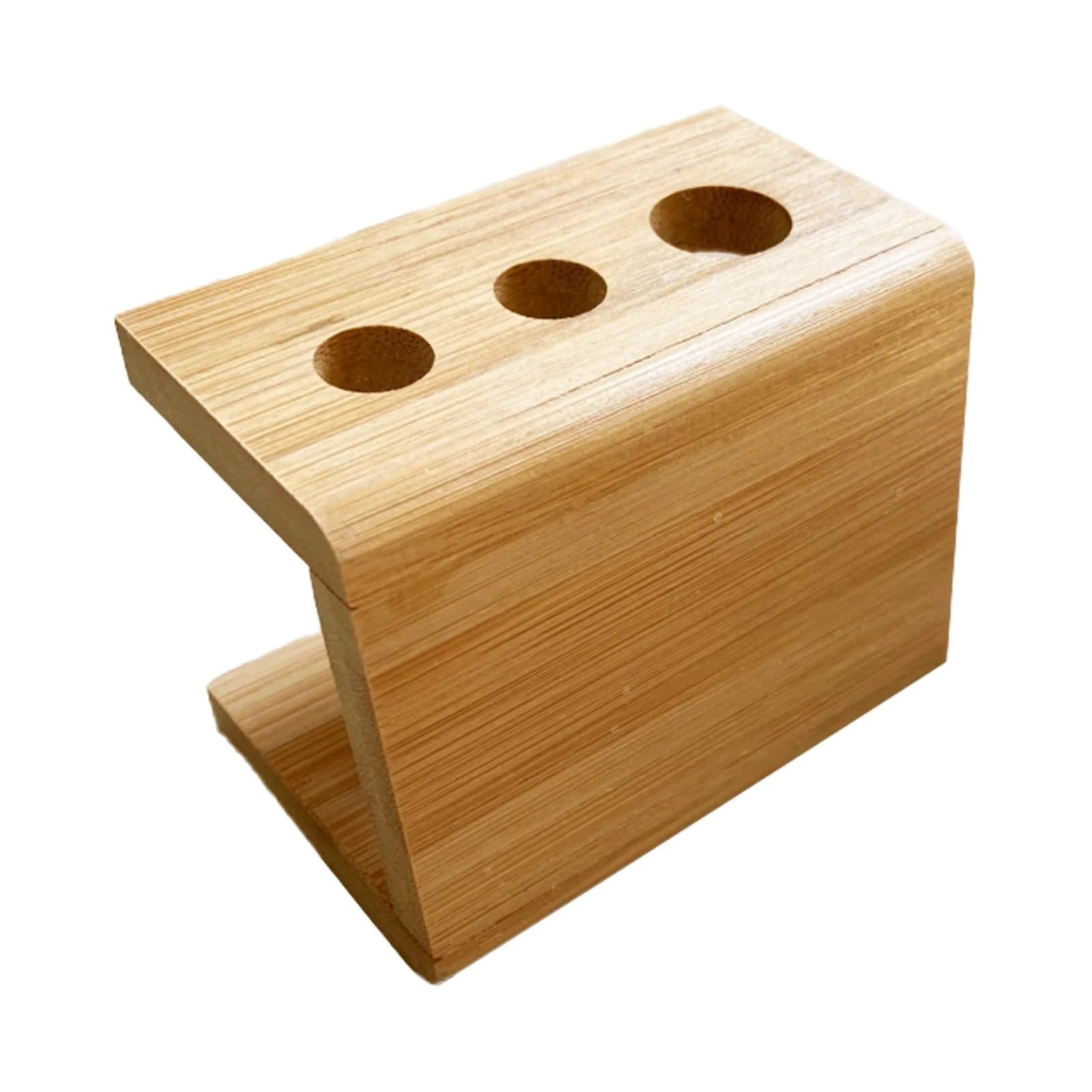 Supporto per spazzolino elettrico multi slot per la casa, mini portatile, durevole, in bambù naturale, antiscivolo, autoportante (3 slot)