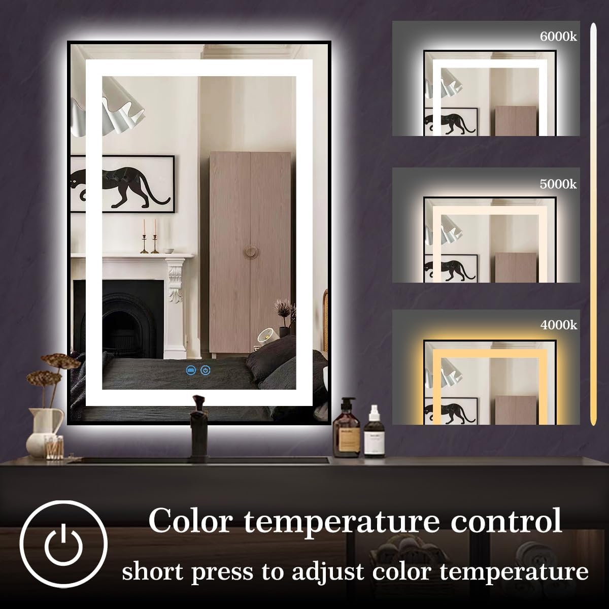 20 x 30 Inch Black Medicine Cabinet Mirror with Lights 3 Color Anti-Fog 30 Inch Bathroom Lighted Medicine Cabinet with Mirror and Light Led Medicine Cabinet Mirror with Storage for Bathroom