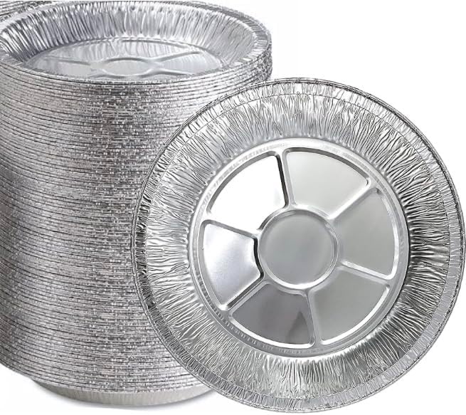 ProPac & Seal 9" Aluminum Foil Pie Pans 1 1/4" Extra Deep - Made in USA Disposable Tins Pack of (50)