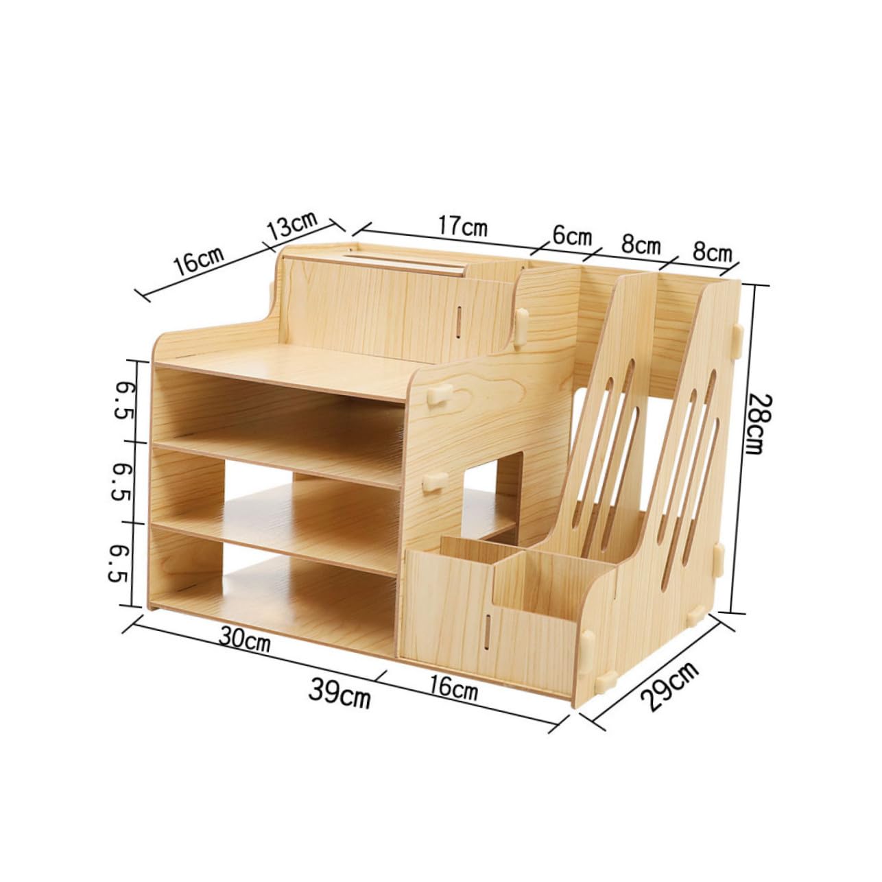 Organizador de Escritorio con Compartimentos Múltiples Rack de Almacenamiento para Soporte para Libros y Papelería Diseño Sólido y Estable para Oficina y