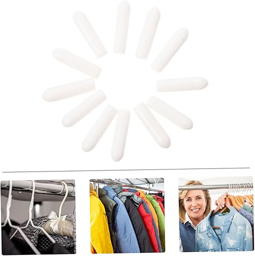 Miniatura 3 de Cabilock 300 piezas de goma de la manga de alambre de la suspensión de alambre protector de la ropa percha blanco multiusos suspensión de metal tubo