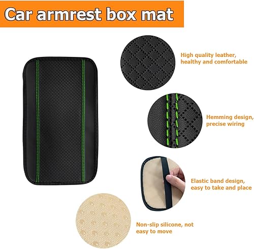 Miniatura 3 de Tapete de almacenamiento para reposabrazos de automóvil, funda de cuero de fibra para consola central de automóvil, accesorios para la mayoría de