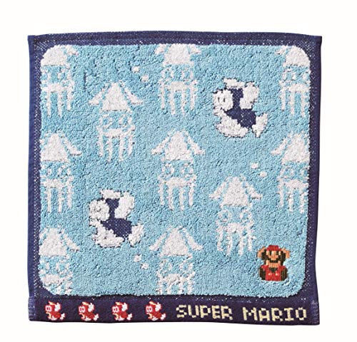 丸眞 ハンドタオル 任天堂 マリオ 25×25cm 水中ステージ 綿100% 4485003600