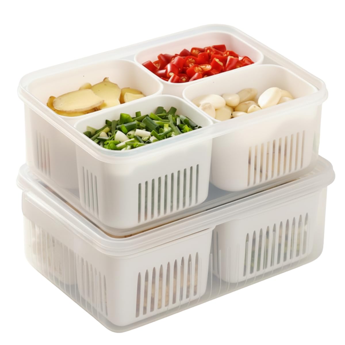 hago Fridge Storage Boxes, Fridge Organiser, Container for Kitchen Storage Set, Plastic containers for kitchen storage Durable Containers for Storage for Efficient Organisation (2) (2 NOS (4))