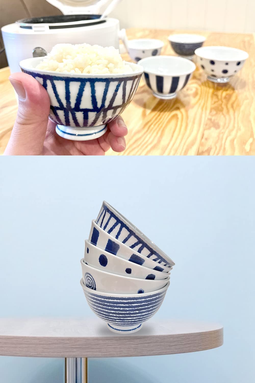 Amazon.com | Rice Bowl Japanese Rice Bowls (5 bowls set) Perfect