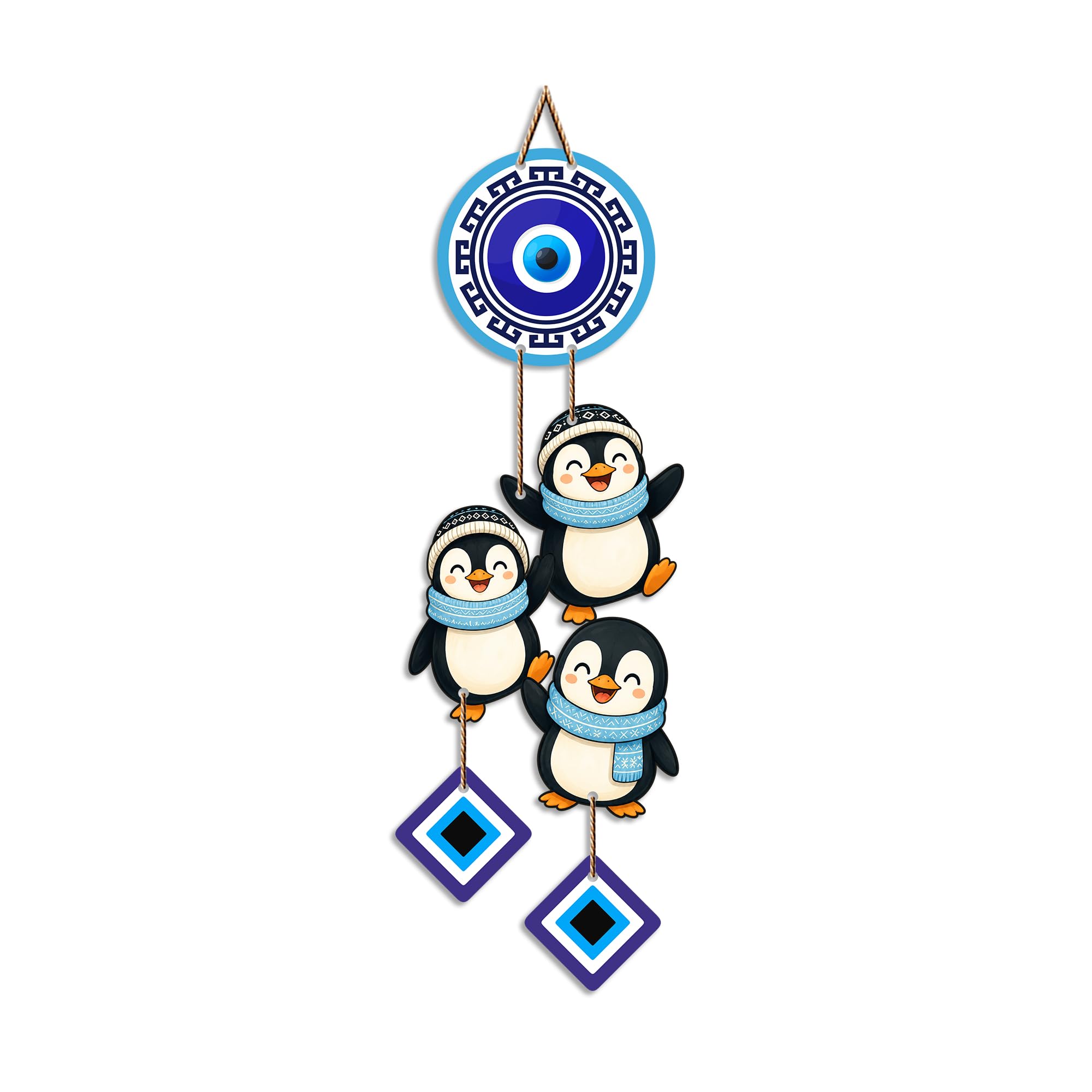 Cute Penguin Eye Wall Hanging - Nazar Protection -5 Cute Penguin Eye Wall Hanging - Nazar Protection -5