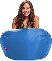 Vista 1050 de Posh Creations Puf estructurado cómodo para jugar, leer y ver la televisión, Malibu Lounge, tela de lona para colorear, criaturas