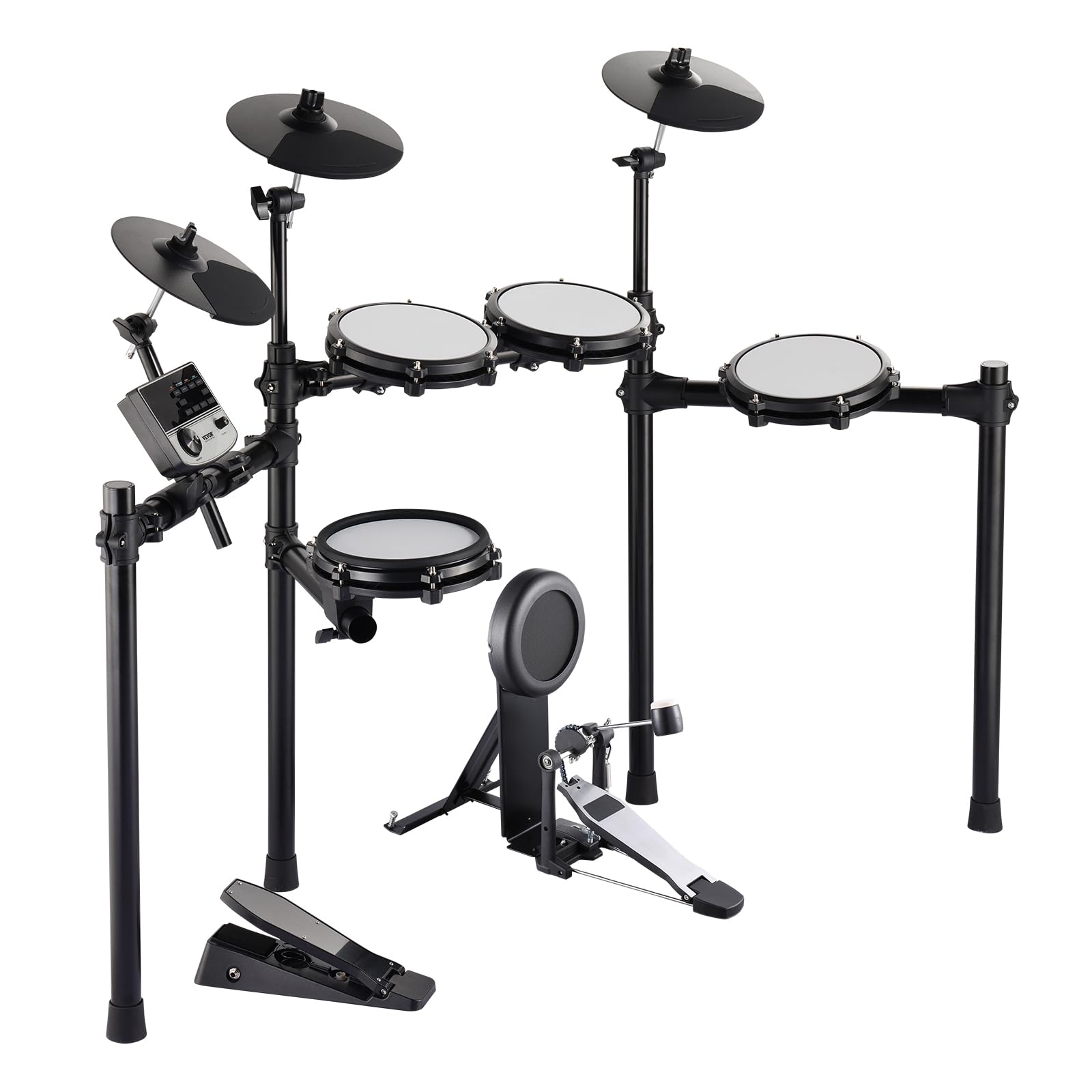 VEVOR Set di Batteria Elettronica, 32 Kit di Batteria e 480 Suoni, Kit di Batteria Elettronica, Batteria Rullante a Rete Silenzioso 203,2 mm con Supporto USB MIDI con Piatti, Bacchette e Pedali