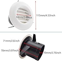 Vista 3 de SDTC Tech Cubierta de rejilla de rejilla de ventilación de aire redonda de 3 pulgadas con malla de pantalla incorporada, ventilación de escape