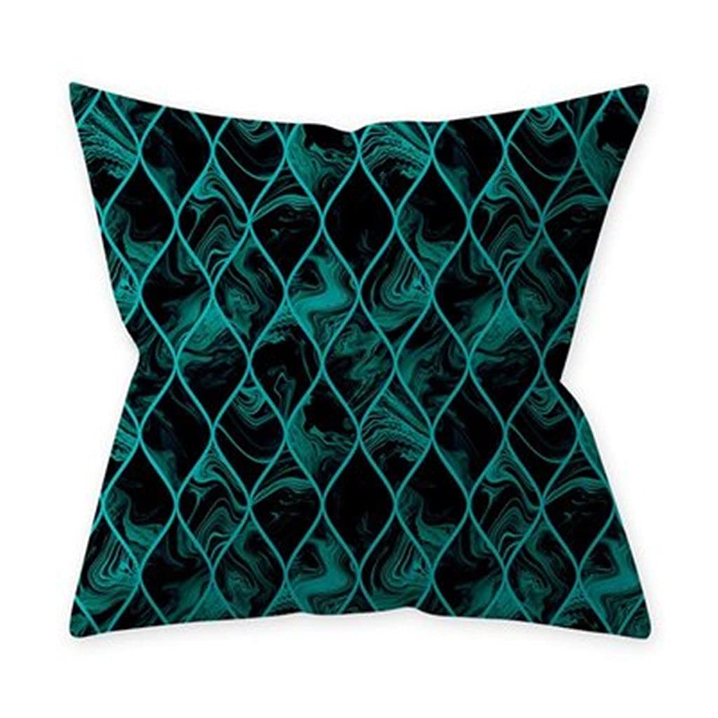 MFJGHU Northern Europe 45 * 45cm Square Decorative Throw Pillow Case Geometric Striped Print Flower Pillowcase for Home Bedroom(Style B)