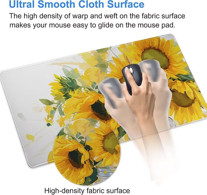 Mouse pad géant antidérapant 1000x500mm avec bords cousus pour PC