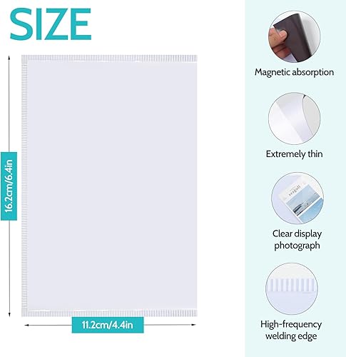 Miniatura 2 de Portarretratos magnéticos, paquete de 12 marcos magnéticos reutilizables, marcos magnéticos para fotos para refrigerador de 4 x 6 pulgadas con borde