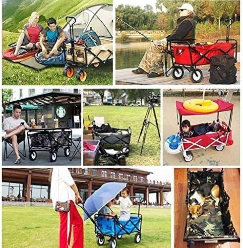 折りたたみガーデントロリーカートヘビーデューティワゴン多機能ポータブルショッピングカート屋外用 【ロッド】