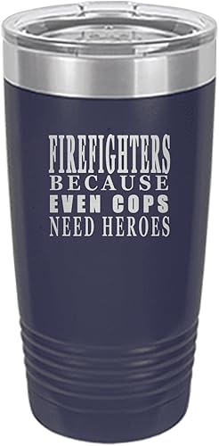 Miniatura 1 de Rogue River Tactical Funny Firefighter Even Cops Need Heroes - Taza de viaje de 20 onzas con aislamiento al vacío para bomberos (Departamento de