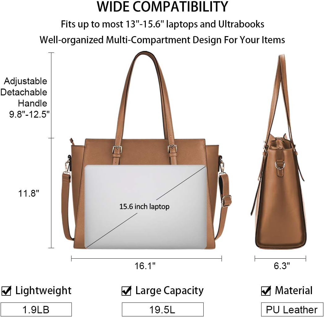 70% Off Everything Laptop Bag for Women 15.6 Inch Waterproof Laptop Tote Bag Large Leather Computer Briefcase Womens Business Professional Office Work Bag Lightweight Shoulder Handbag,Brown 🔥 Laptop Bag for Women 15.6 Inch Waterproof Laptop Tote Bag Large Leather Computer Briefcase Womens Business Professional Office Work Bag Lightweight Shoulder Handbag,Brown